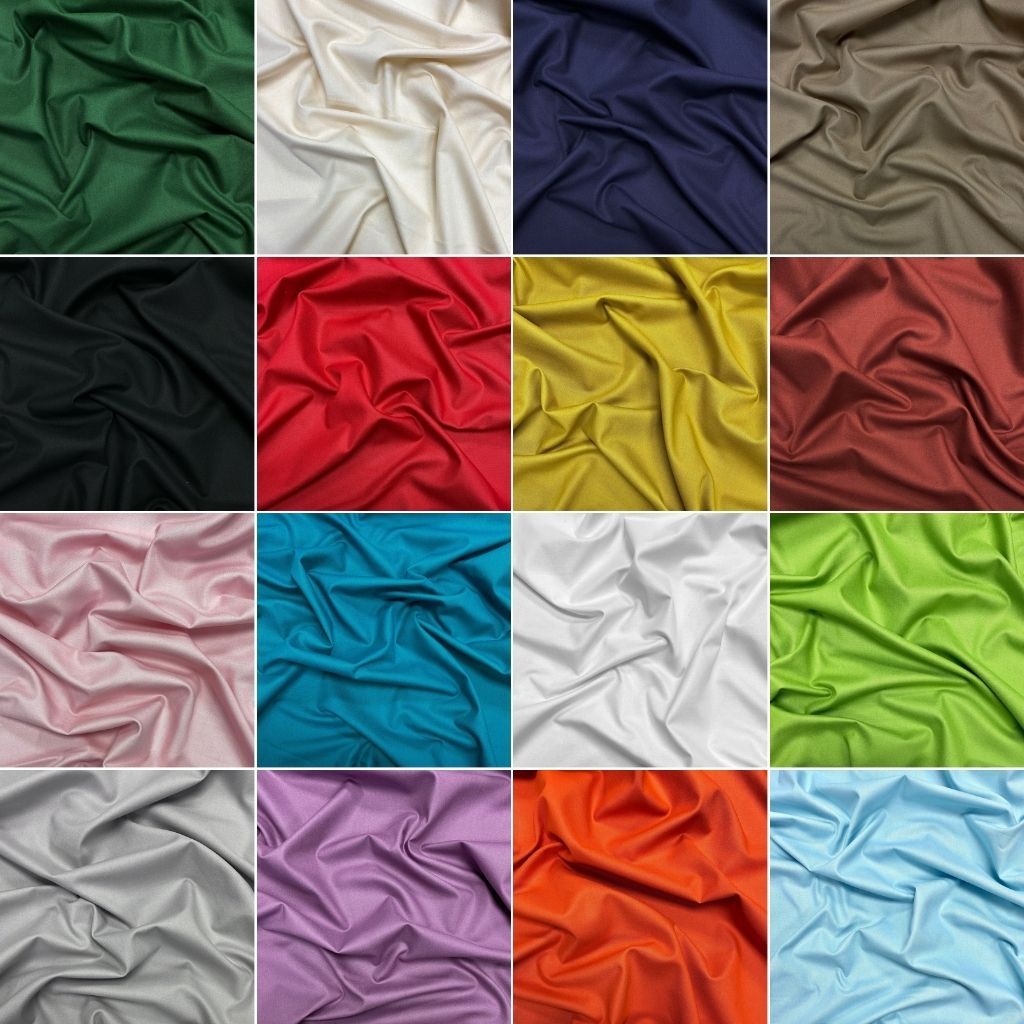 Cotton Fabric Plain 100% Cotton Full Colour Collection
