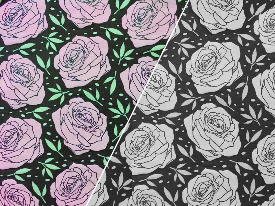 Roses Colour Changing Jersey Fabric #2 - Pound Fabrics