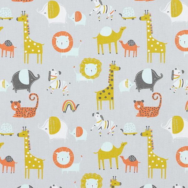 Safari Animals Organic Cotton Poplin Fabric (6565552717847)