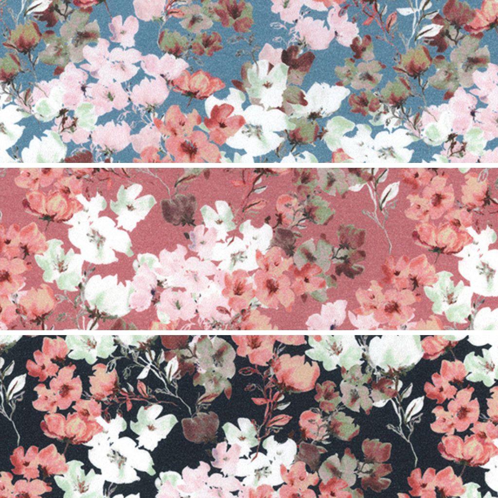 Floral Organic Cotton Jersey Fabric - Pound Fabrics