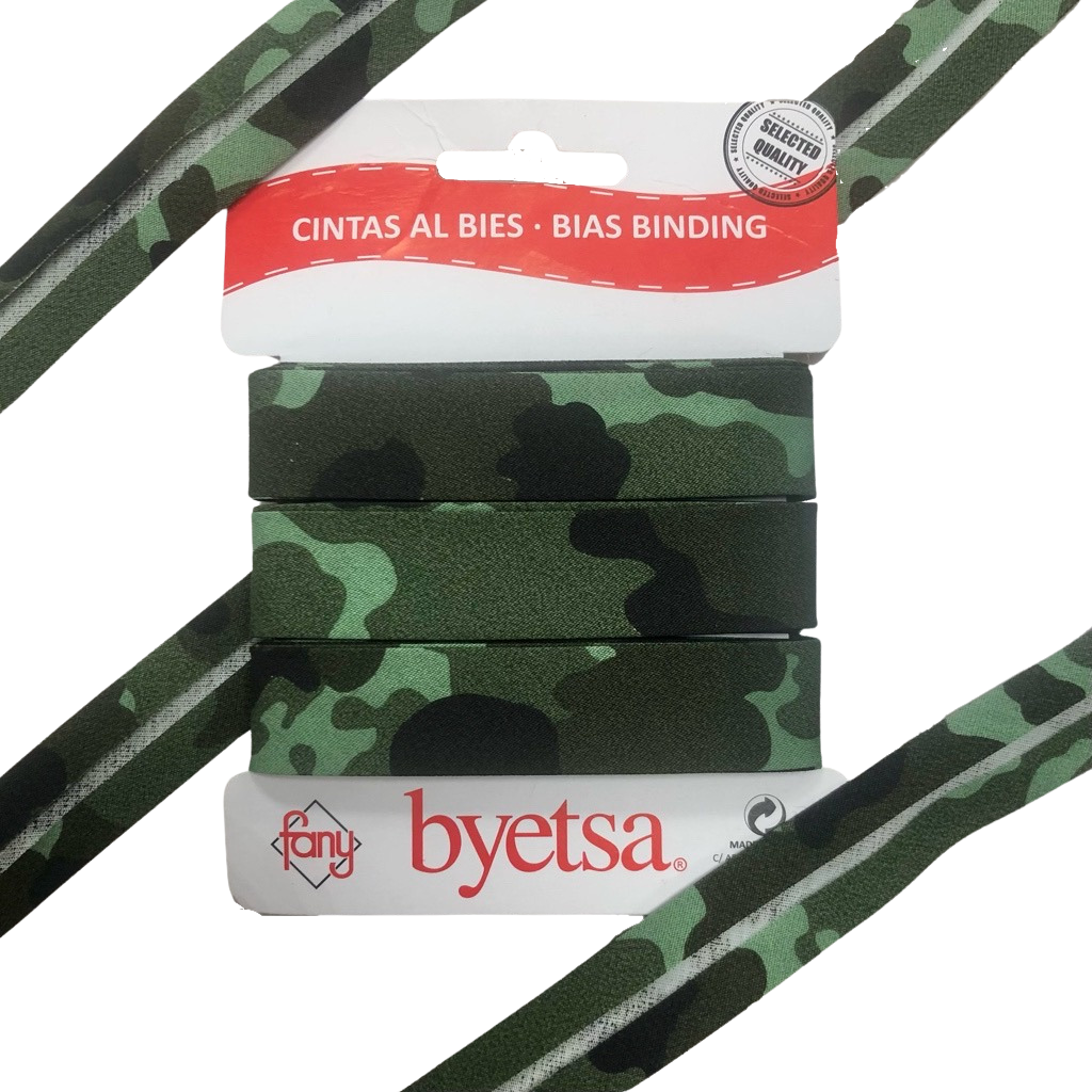 Camouflage Cotton Bias Binding Tape - 5 metres - Pound Fabrics