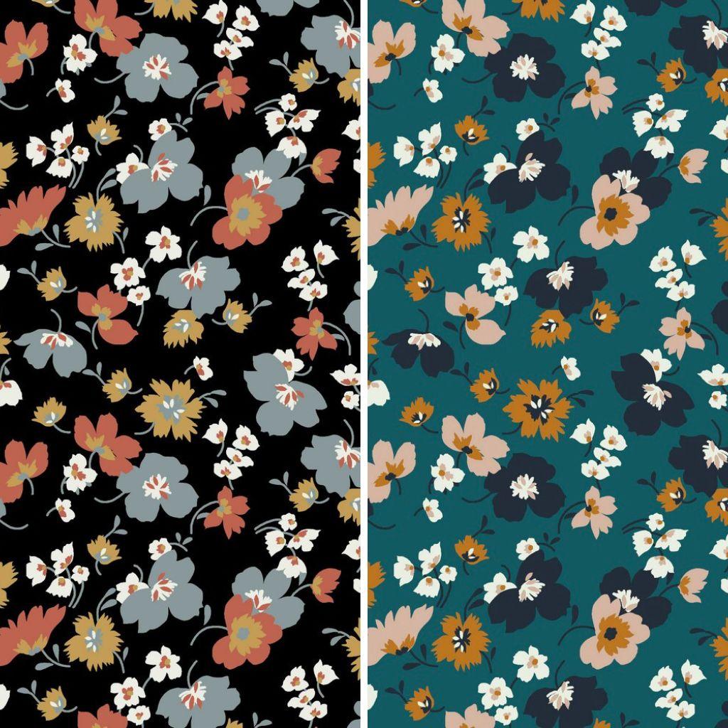All Over Multicoloured Floral Modal Jersey Fabric - Pound Fabrics