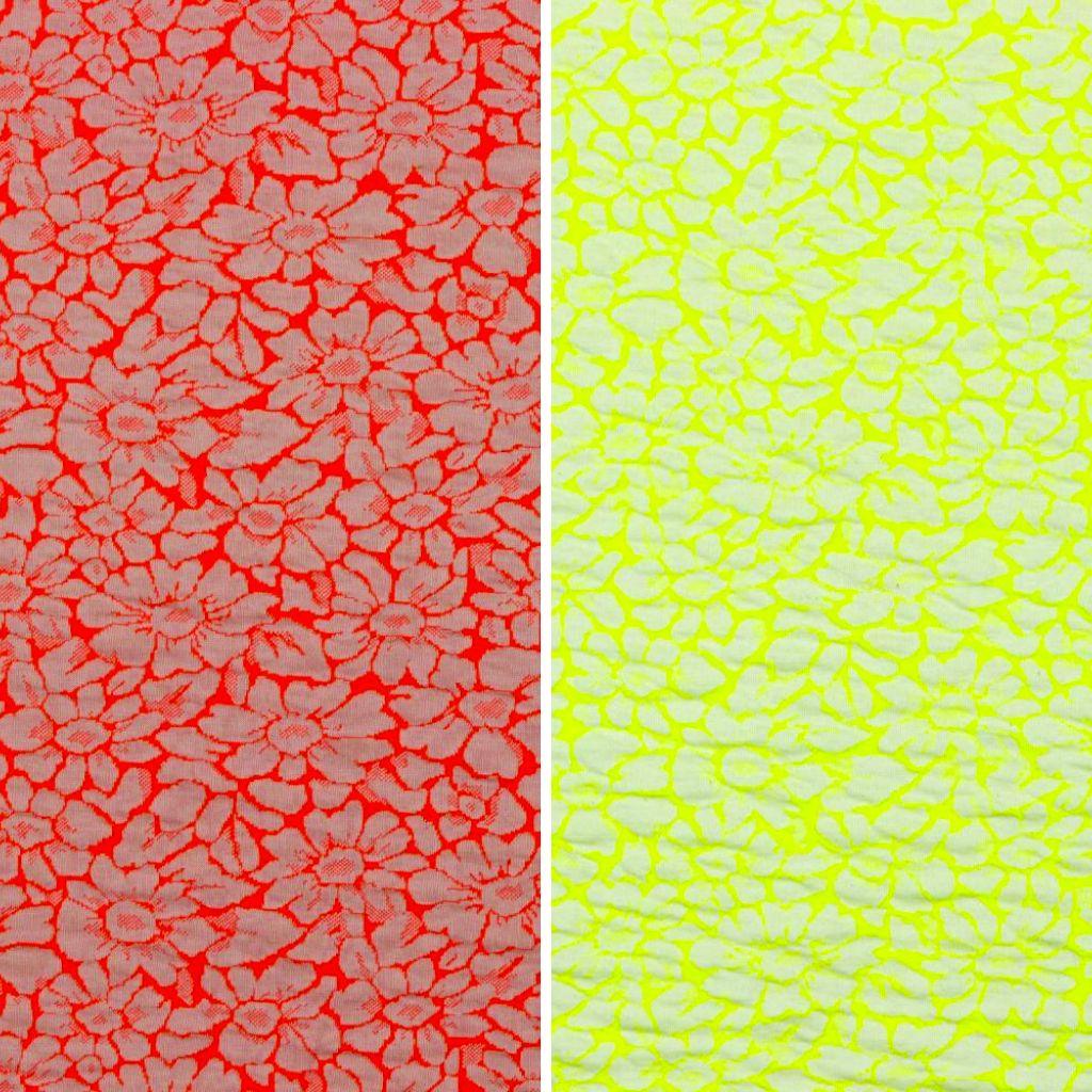 Neon Flower Knit Fabric - Pound Fabrics
