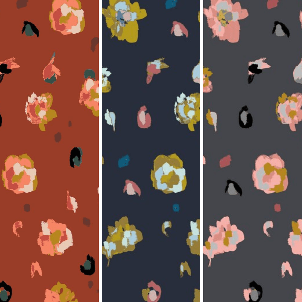 Abstract Floral Polyester Jersey Fabric - Pound Fabrics