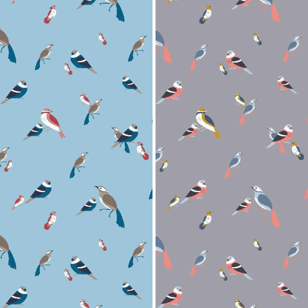 Birds Woven Viscose Stretch Fabric - Pound Fabrics