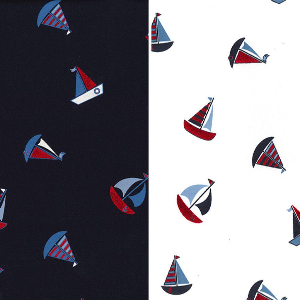 Boats Cotton Jersey Fabric - Pound Fabrics