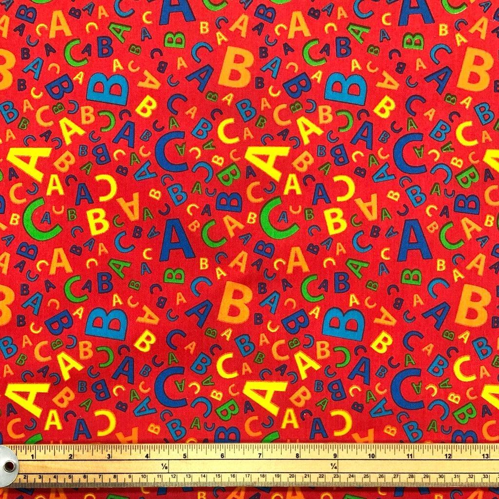 ABC Polycotton Fabric - Pound Fabrics