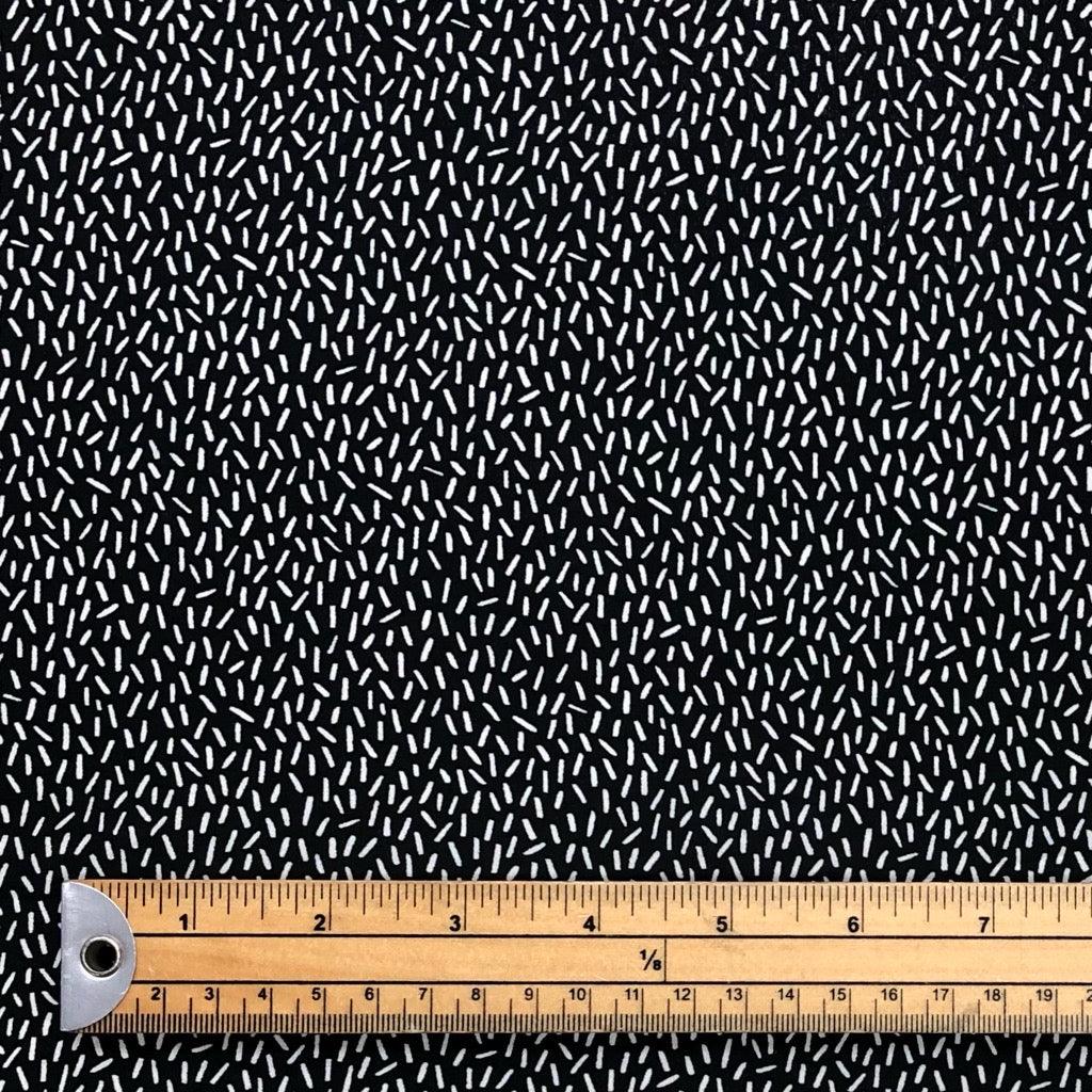 White Lines on Black Georgette Fabric - Pound Fabrics