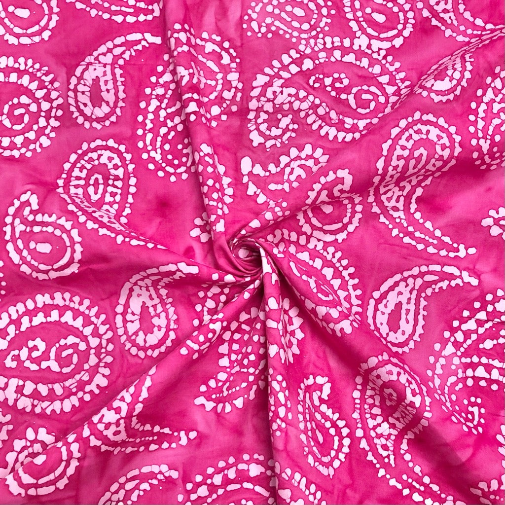 Large and Small Paisley Cotton Batik Fabric - John Louden