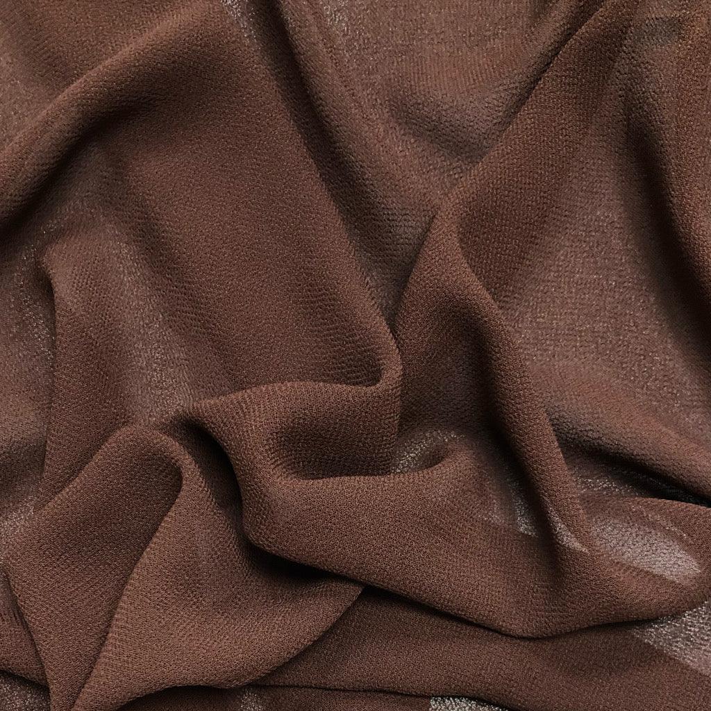 Plain Brown Heavy Georgette Fabric - Pound Fabrics