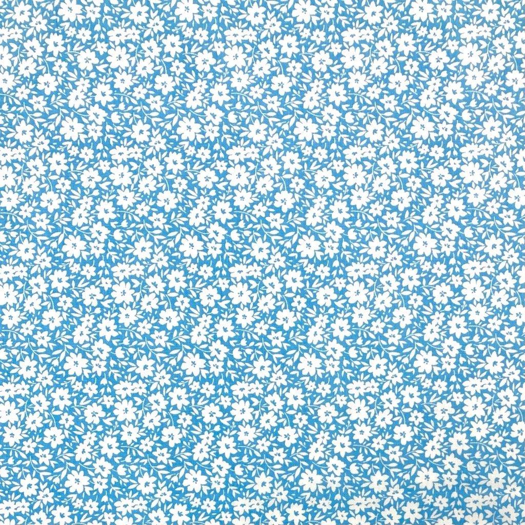 White Ditsy Floral Polycotton Fabric - Pound Fabrics
