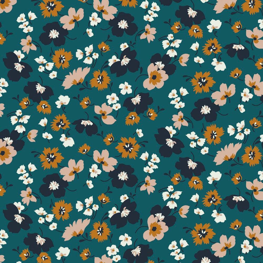 All Over Multicoloured Floral Modal Jersey Fabric - Pound Fabrics