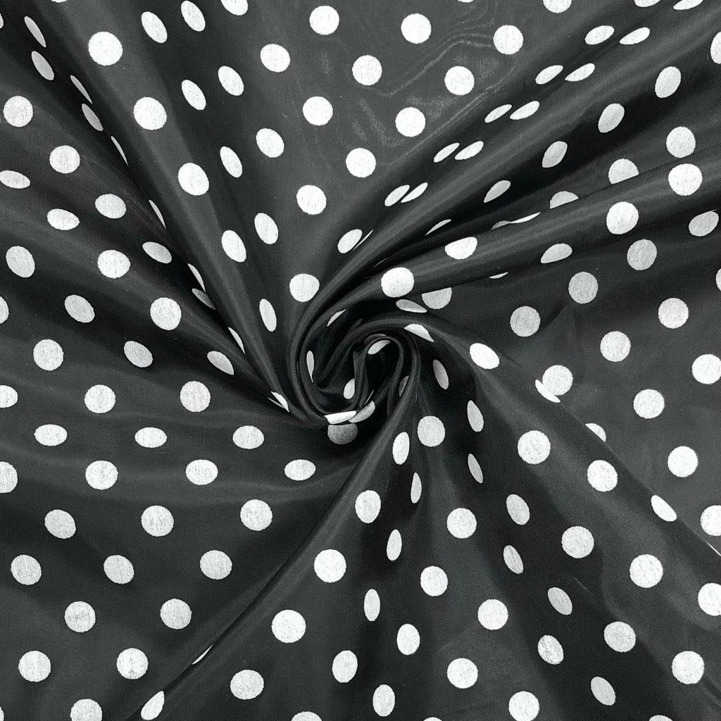 Black and White Polka Dot Lining Fabric - Pound Fabrics