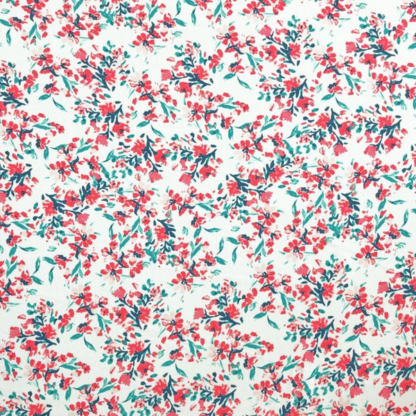 Red Small Floral Chiffon/Georgette Fabric – Pound Fabrics