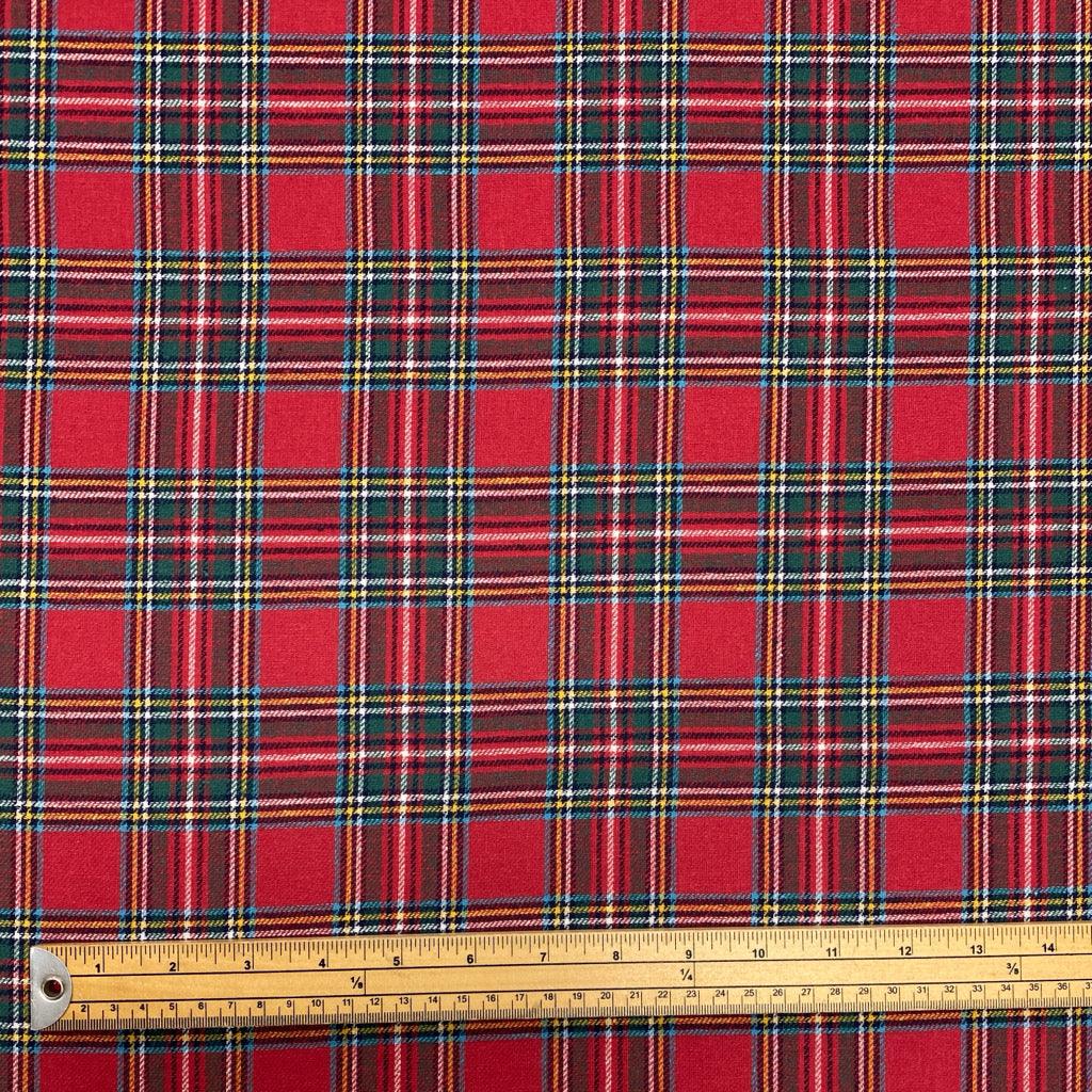 Red Tartan Brushed Cotton Fabric Best UK Prices Pound Fabrics