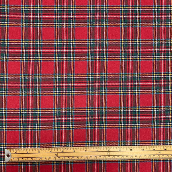 Red Tartan Brushed Cotton Fabric – Pound Fabrics