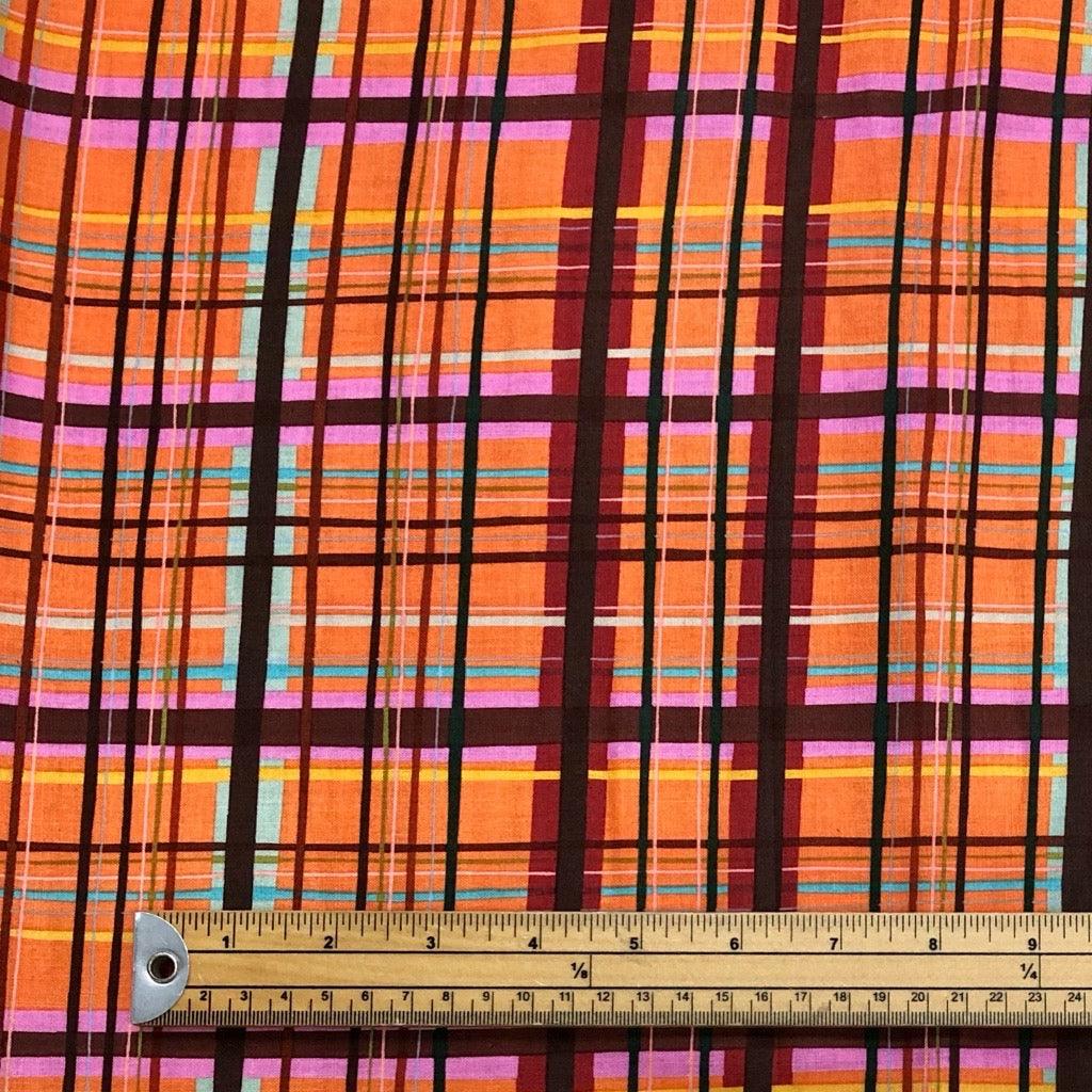 Multicoloured Checkered Cotton Fabric - Pound Fabrics