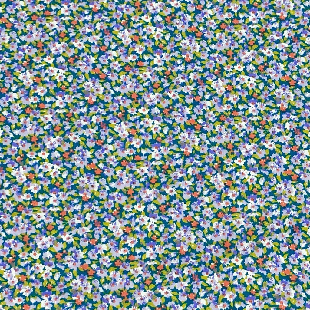 Graceful Floral Cotton Poplin Fabric - Pound Fabrics