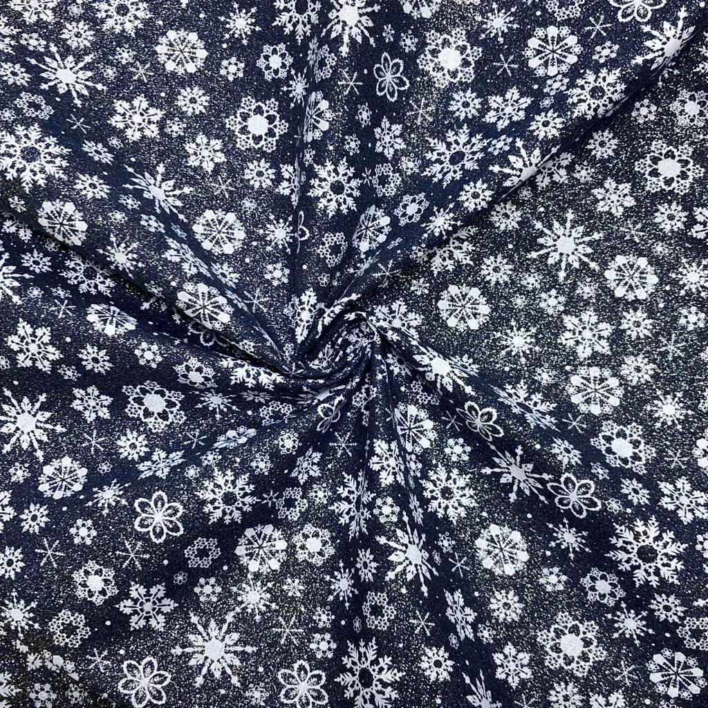 Glitter Foil Snowflakes Christmas Cotton Fabric - John Louden - Pound Fabrics