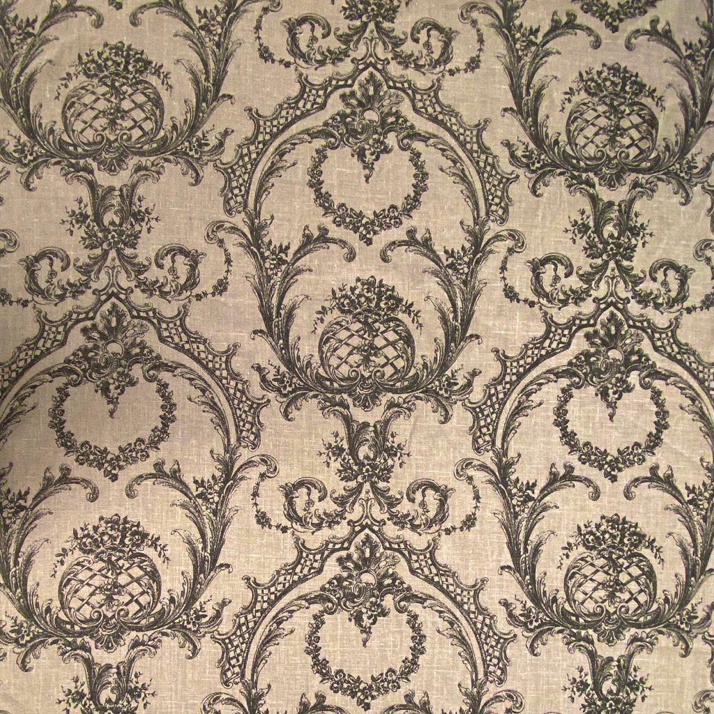 Black Vintage Look 100% Linen Fabric - Pound Fabrics