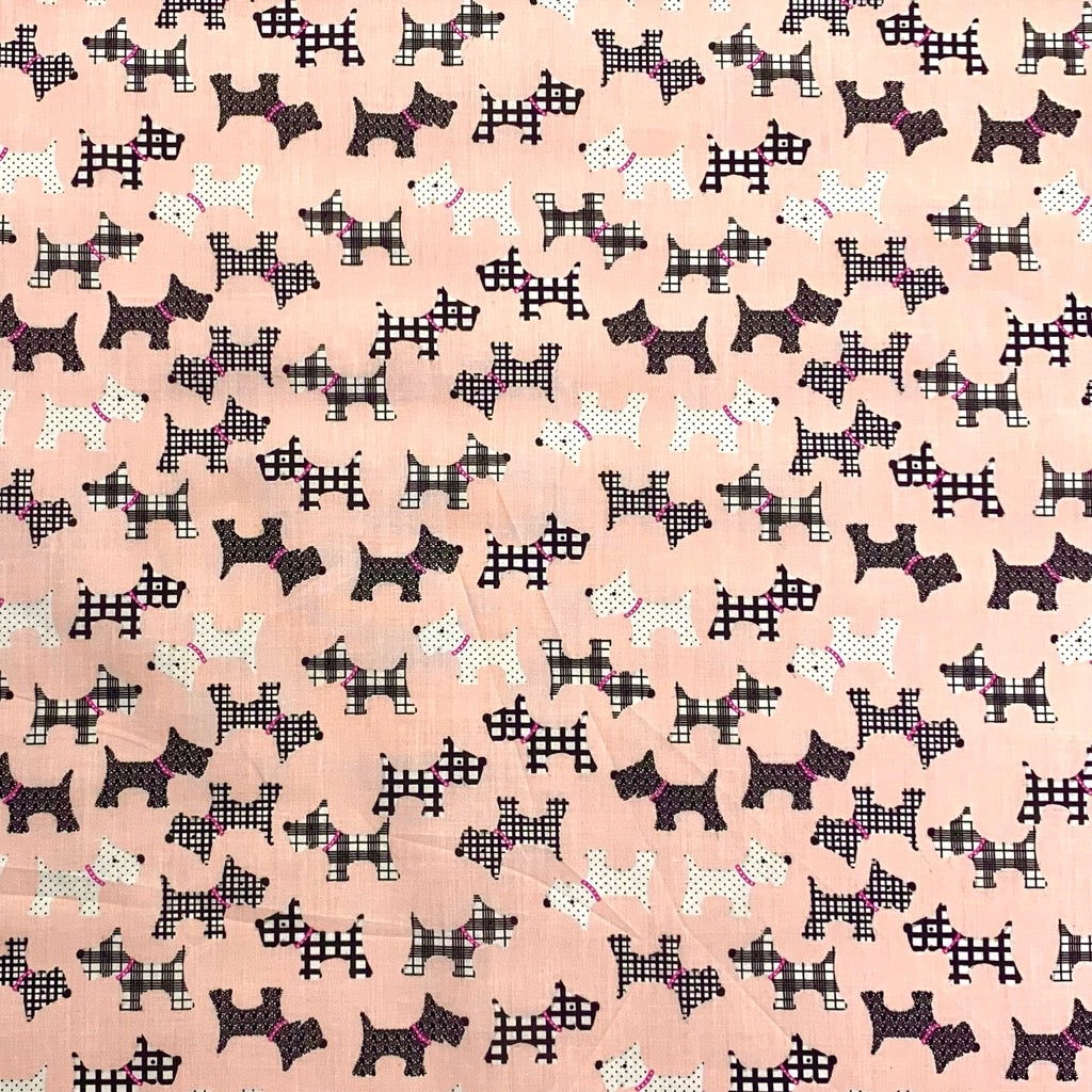 Scotty Dog Polycotton Fabric - Pound Fabrics