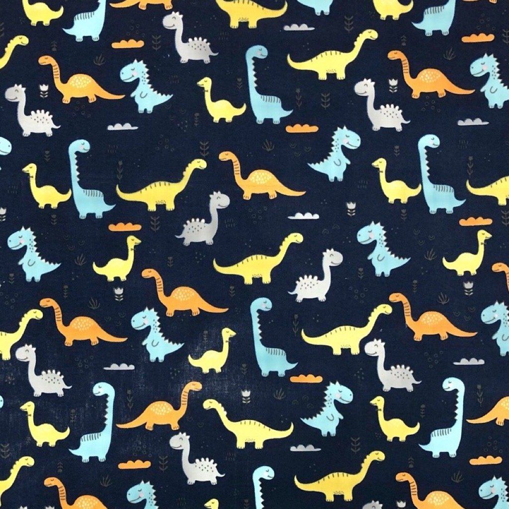 Dinosaurs Polycotton Fabric (6569324052503)
