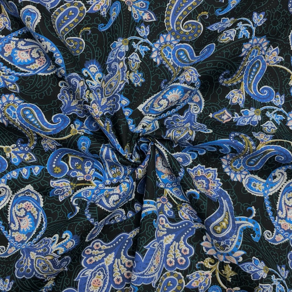 Large Floral Paisley Swirl Cotton Poplin Fabric – Pound Fabrics