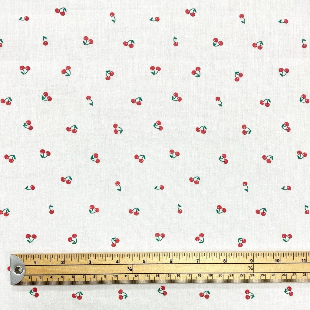 Mini Cherries Polycotton Fabric (6552383029271)