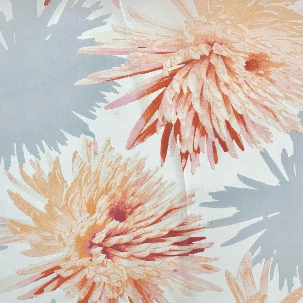 Large Orange Flowers Chiffon Fabric - Pound Fabrics