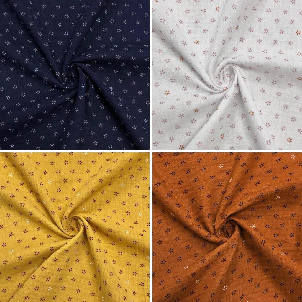 Small Flowers Double Gauze Fabric - Pound Fabrics