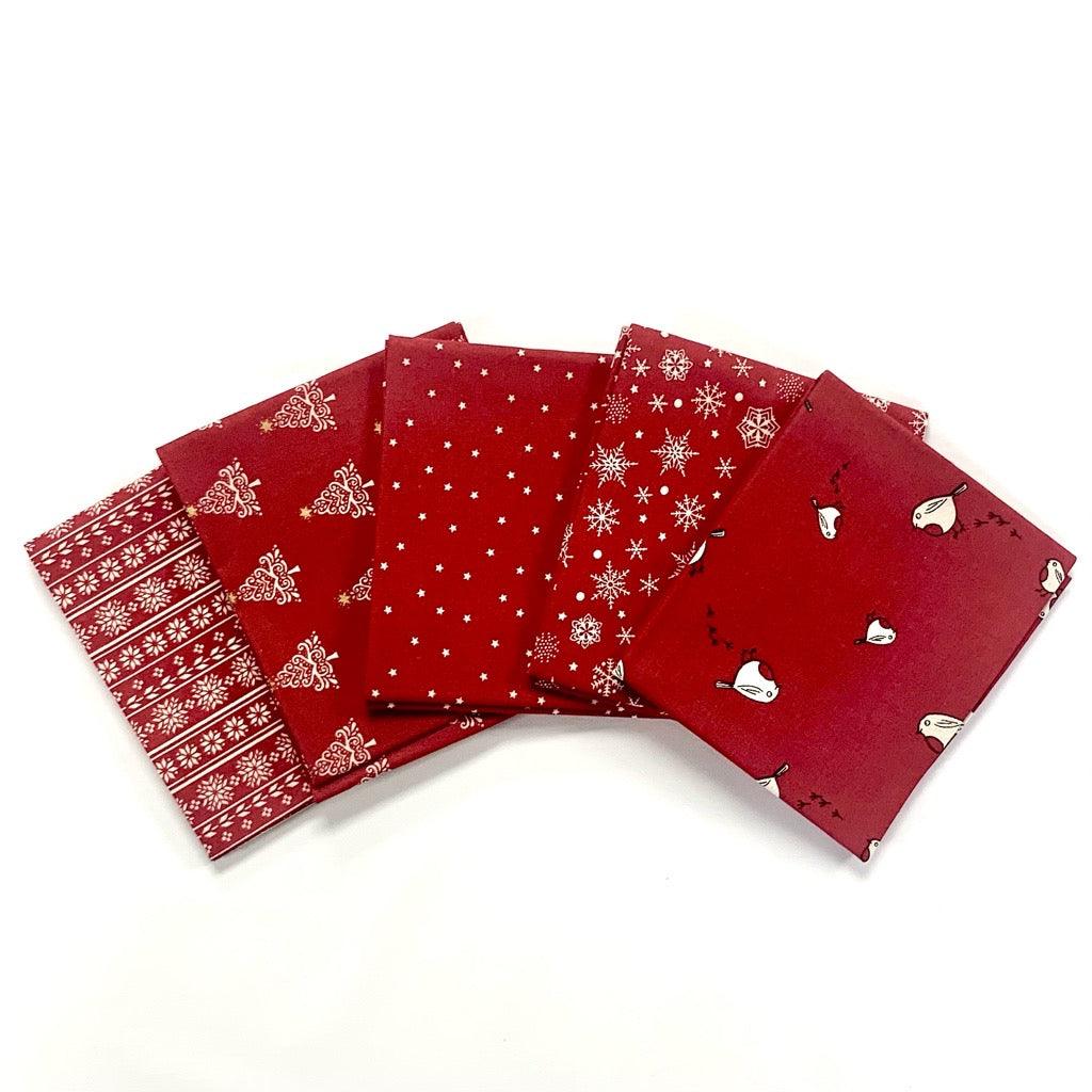 Scandi Red Fat Quarter Christmas Bundle - No.13 - Pound Fabrics