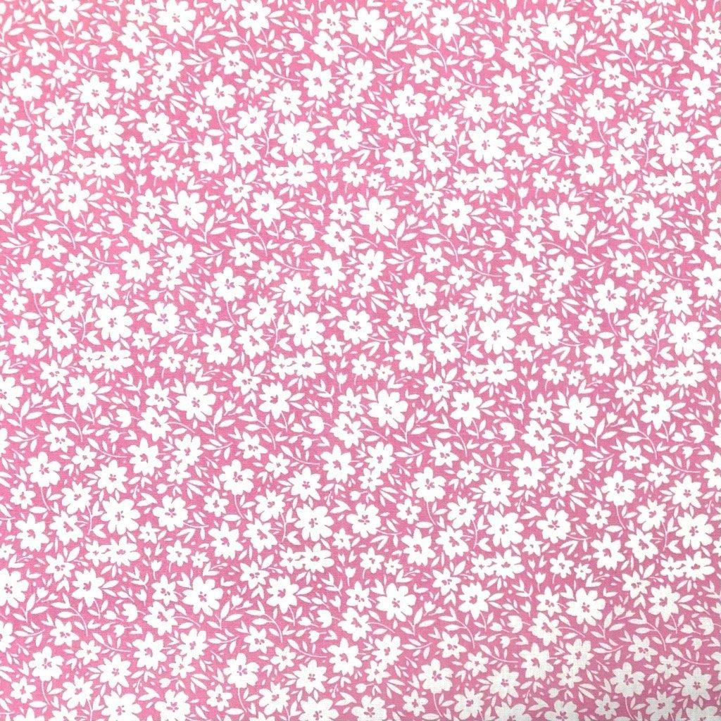 White Ditsy Floral Polycotton Fabric - Pound Fabrics