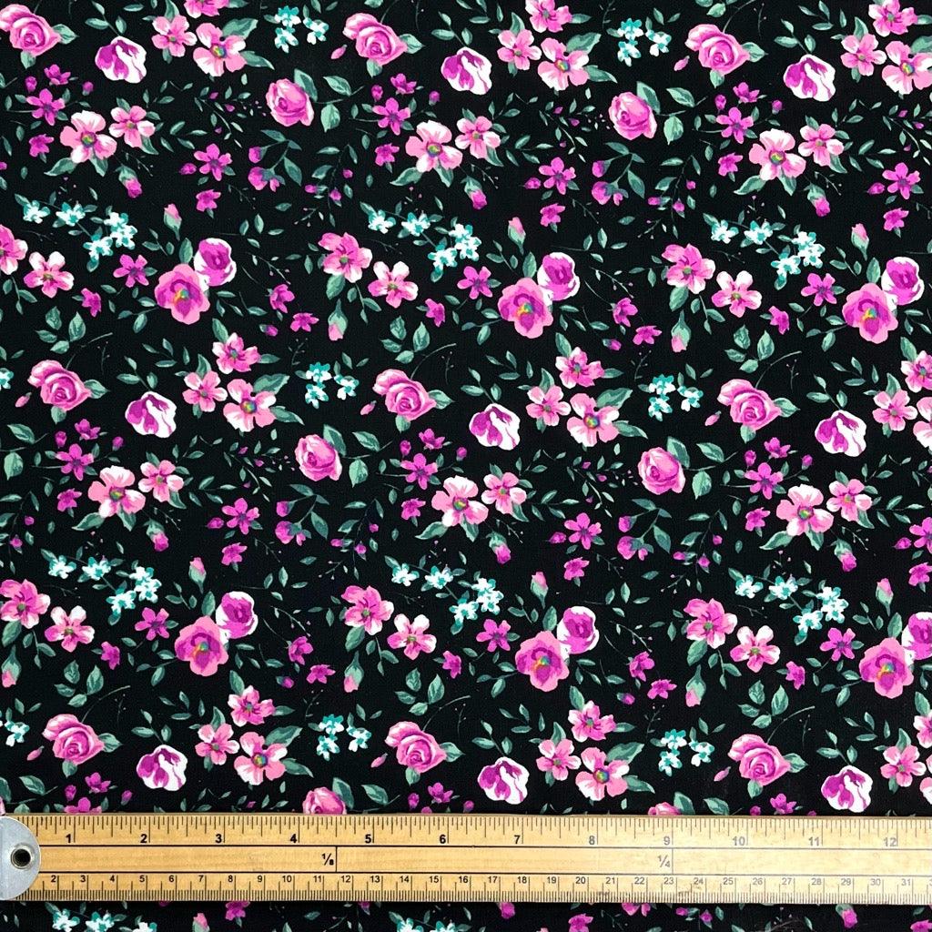 Flower Heaven Viscose Challis Fabric - Pound Fabrics