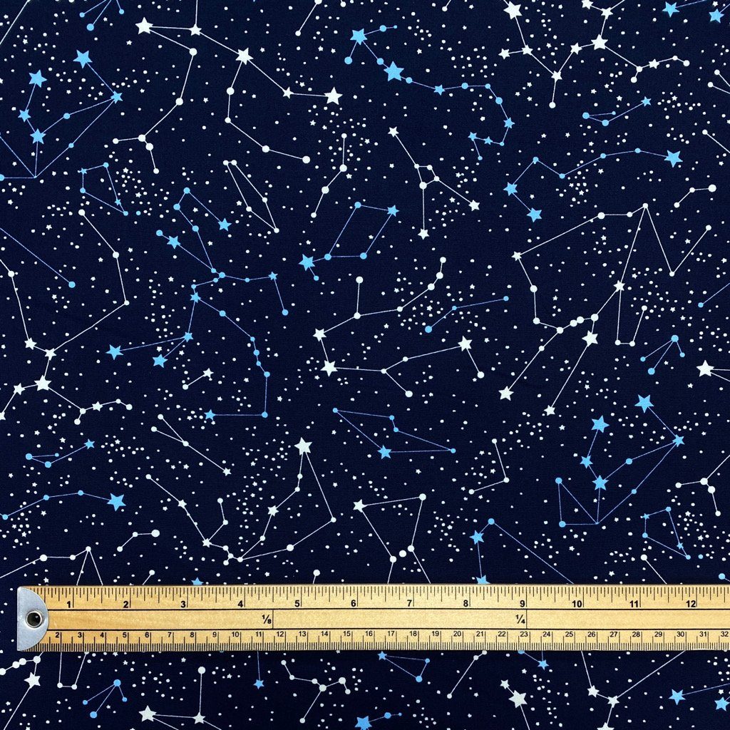 Stars Constellation Rose &amp; Hubble Cotton Poplin Fabric (6553739984919)