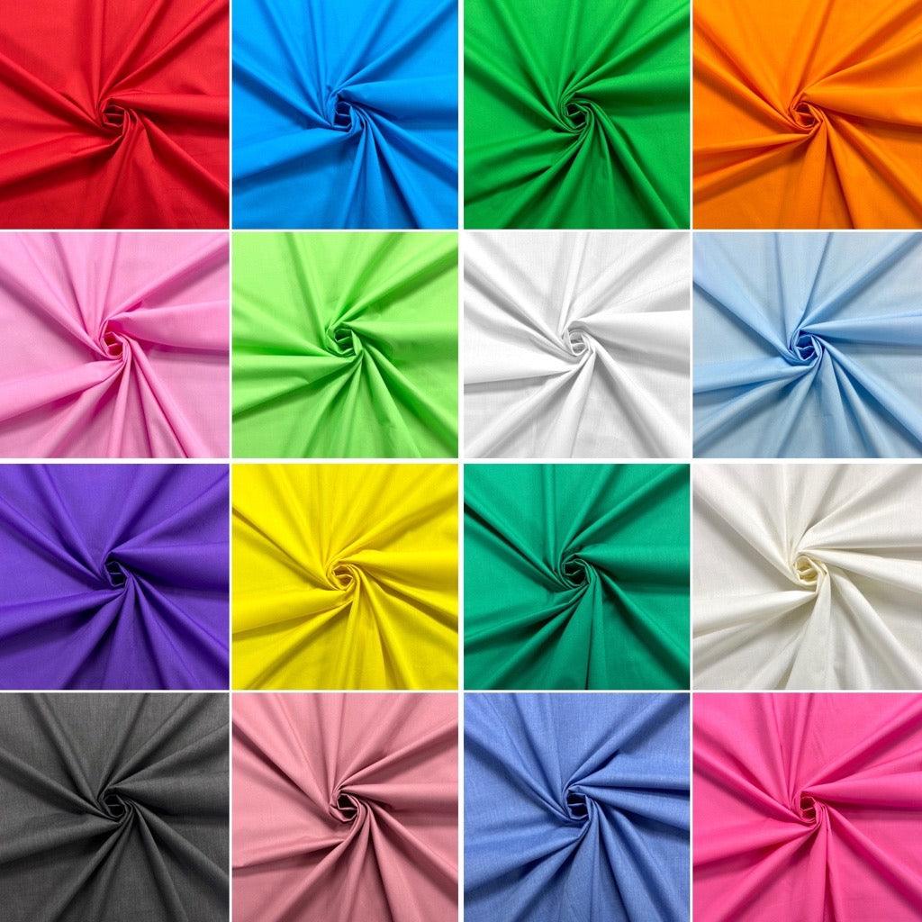 Plain Polycotton Fabric - Full 30 Metre Roll - Pound Fabrics