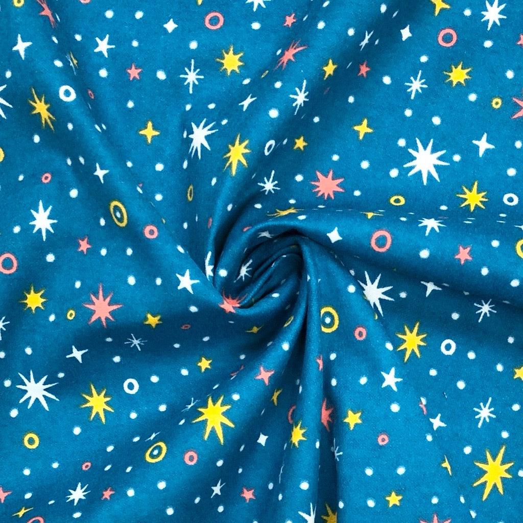 Star Sparkle Brushed Cotton Fabric - Seconds - Pound Fabrics