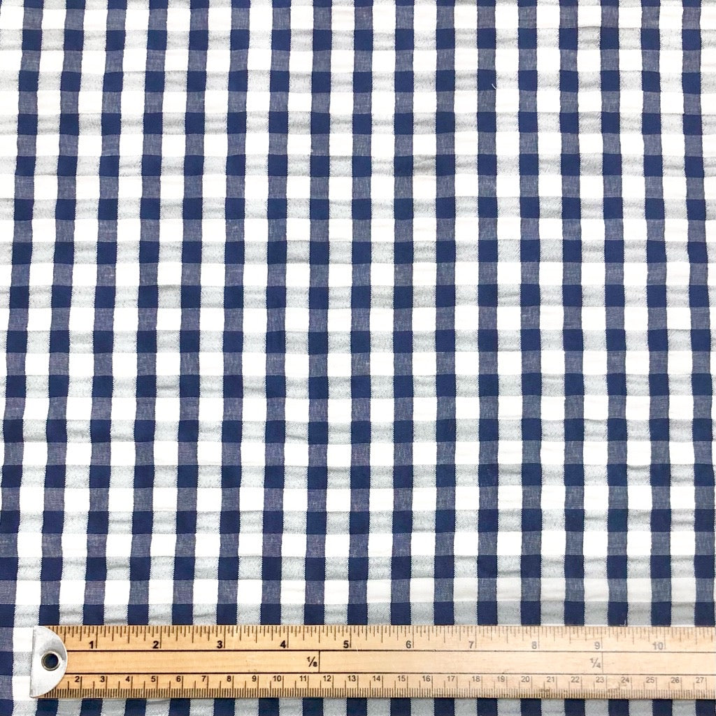 Checkered Seersucker Fabric - Pound Fabrics