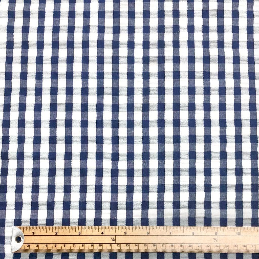 Checkered Seersucker Fabric - Pound Fabrics