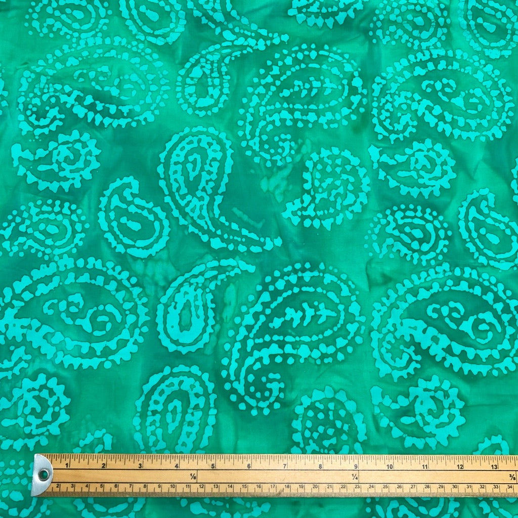 Large and Small Paisley Cotton Batik Fabric - John Louden