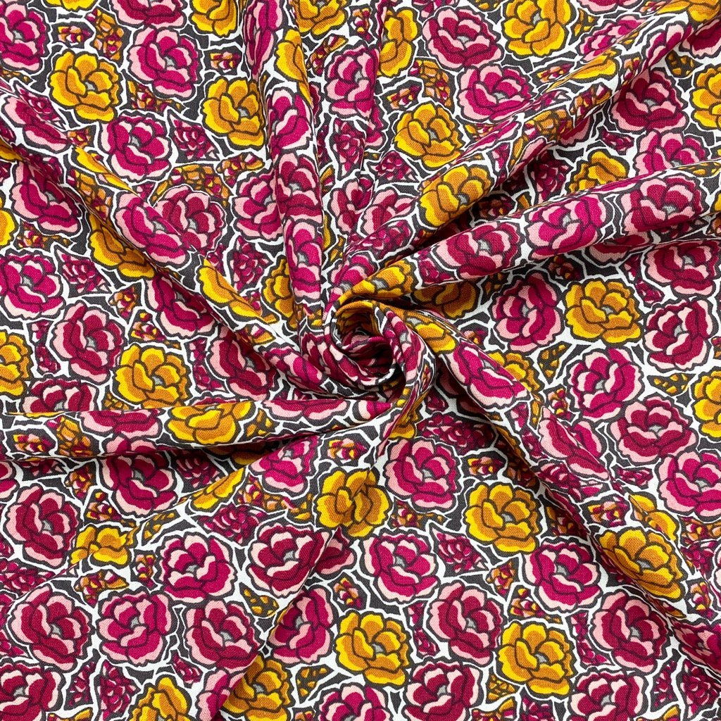 Floral Linen Mix Fabric (6559783092247)