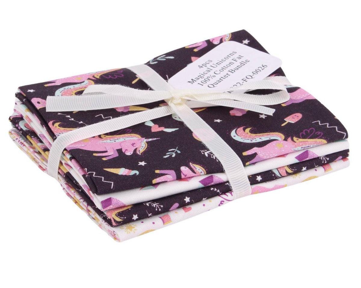 Magical Unicorns 4 Piece Cotton Fat Quarter Bundle - Pound Fabrics