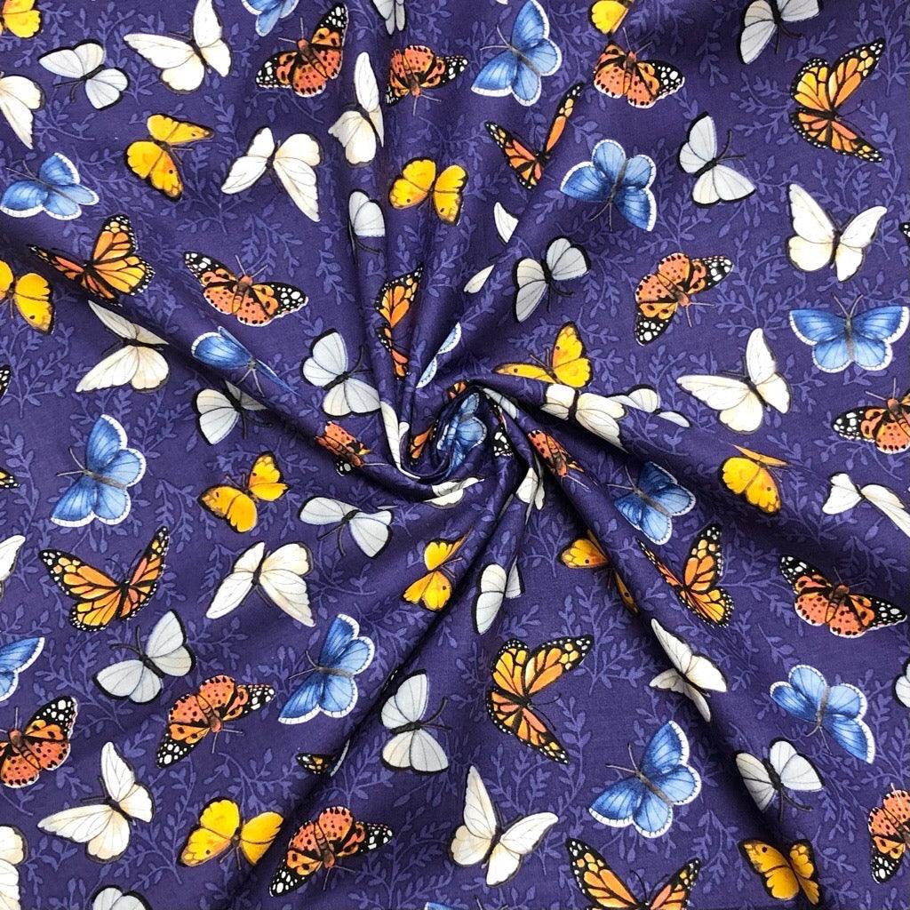 All Over Butterflies Cotton Fabric - Pound Fabrics