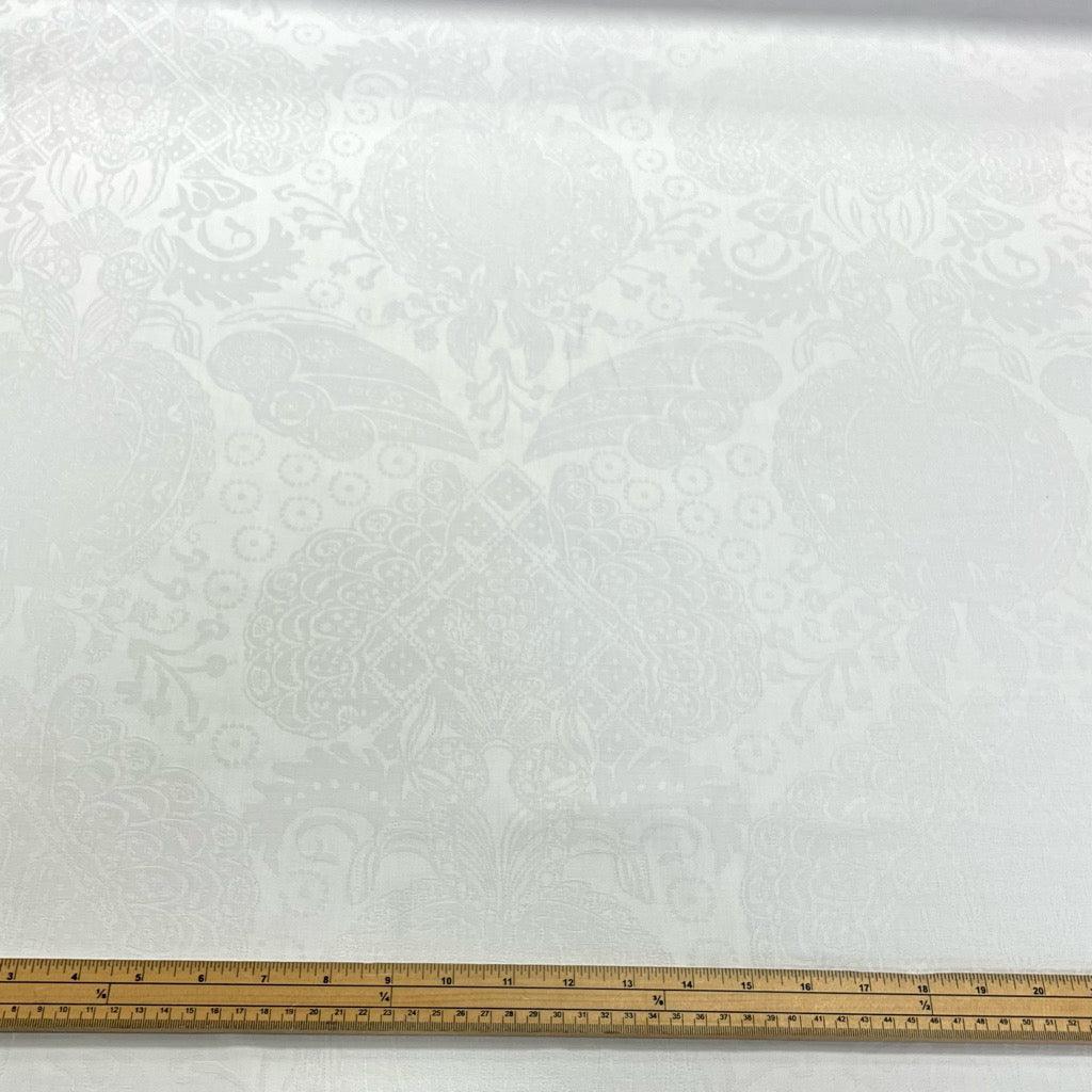 Ivory Jacquard Cotton Fabric - Pound Fabrics