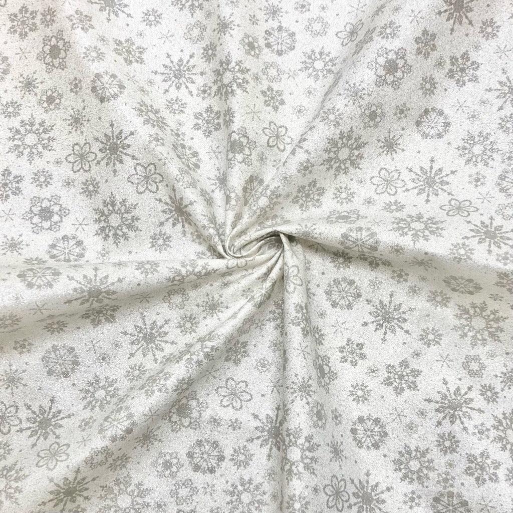 Glitter Foil Snowflakes Christmas Cotton Fabric - John Louden - Pound Fabrics