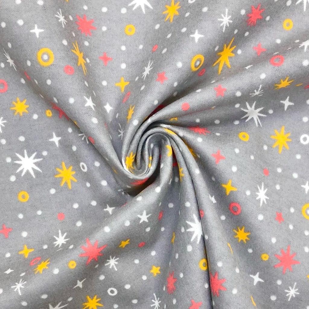 Star Sparkle Brushed Cotton Fabric - Seconds - Pound Fabrics