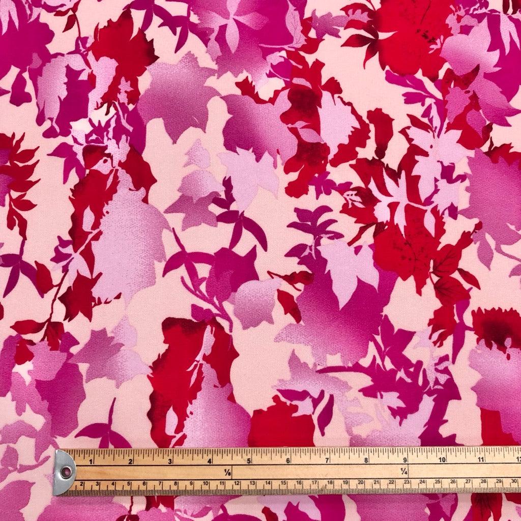Colourful Leaves Silhouette Crepe Fabric - Pound Fabrics