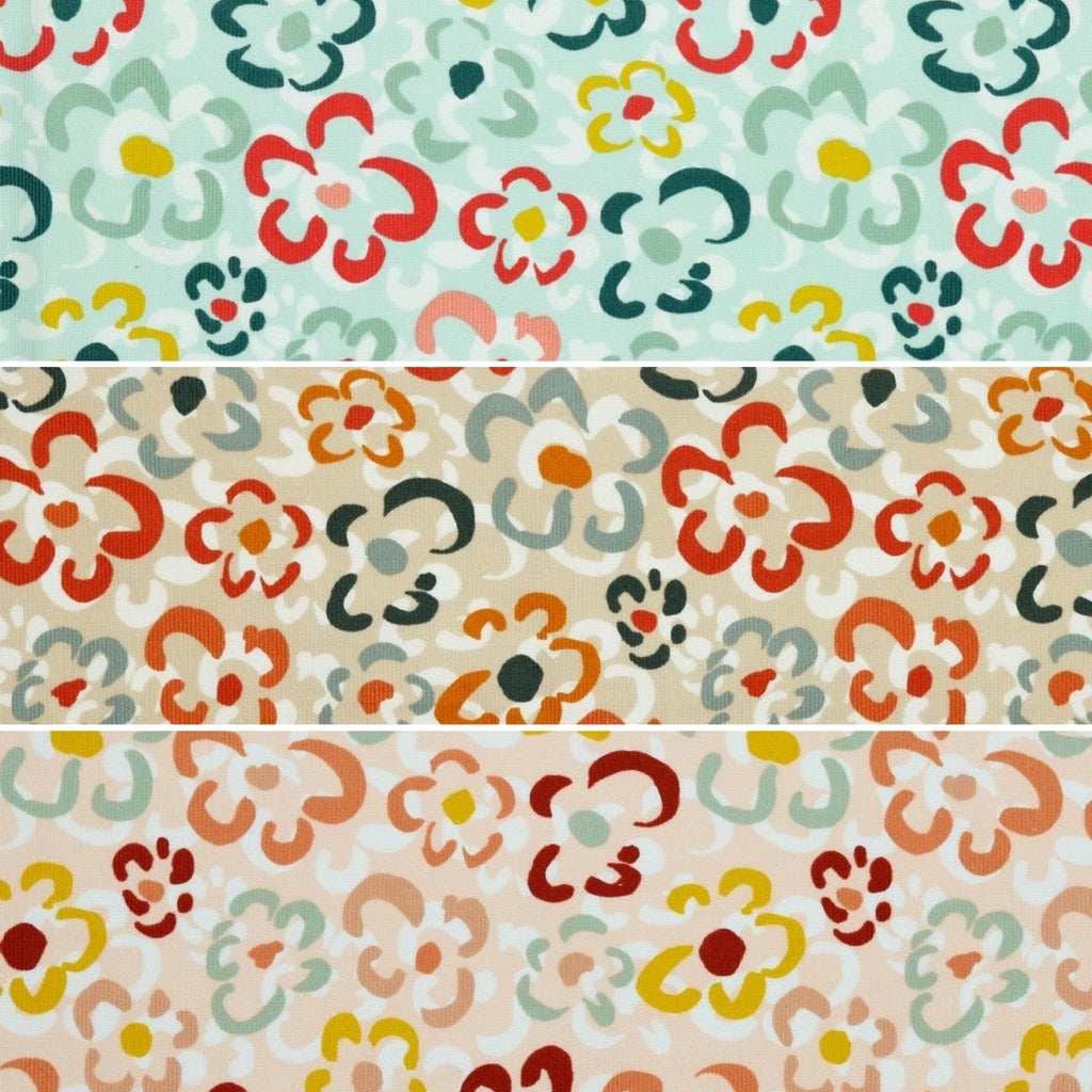 Floral Doodle Needlecord Fabric