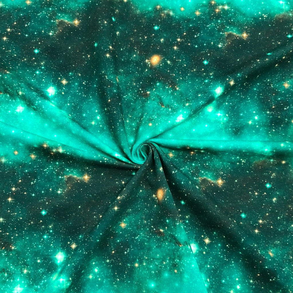 Green Space Constellation French Terry Fabric