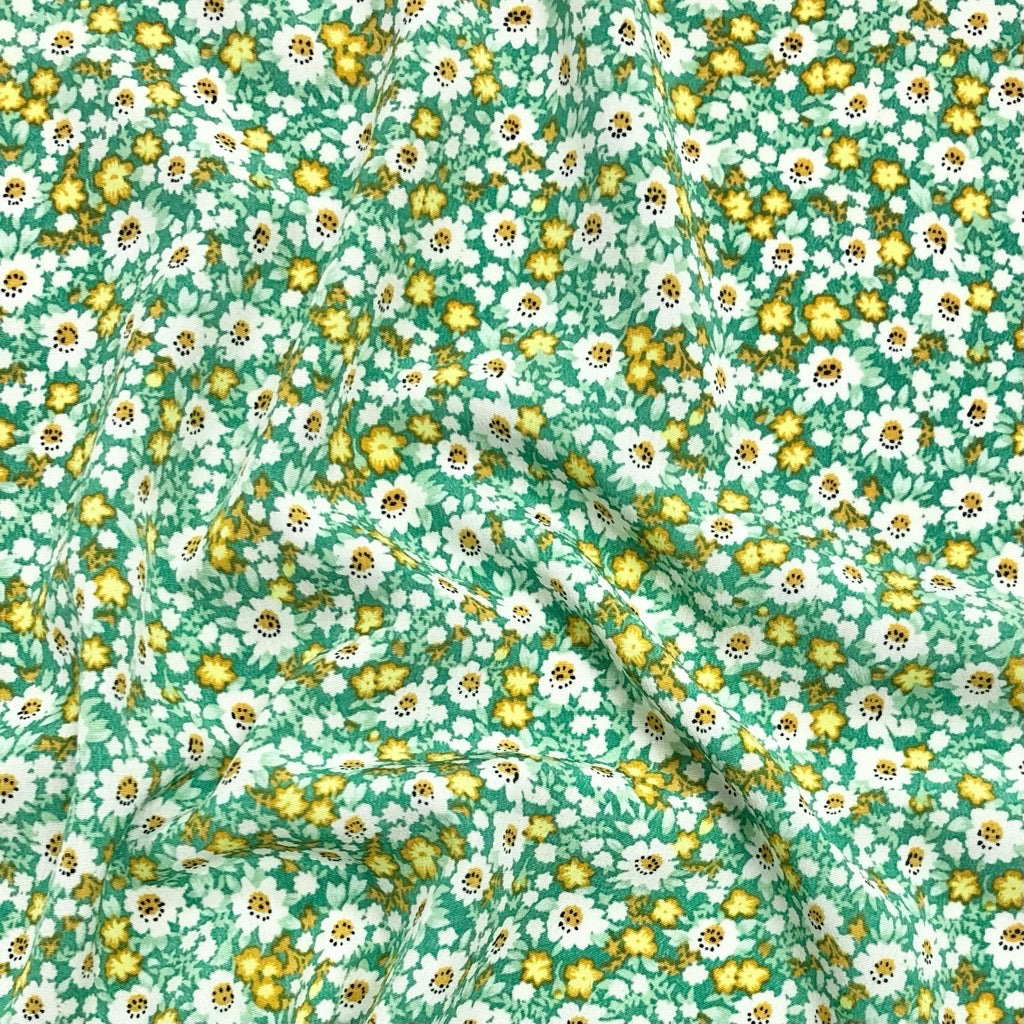 Floral Garden Polyester Crepe Fabric