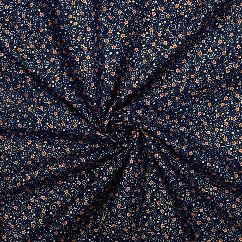 Mini Swirls and Stars Cotton Fabric - Pound Fabrics